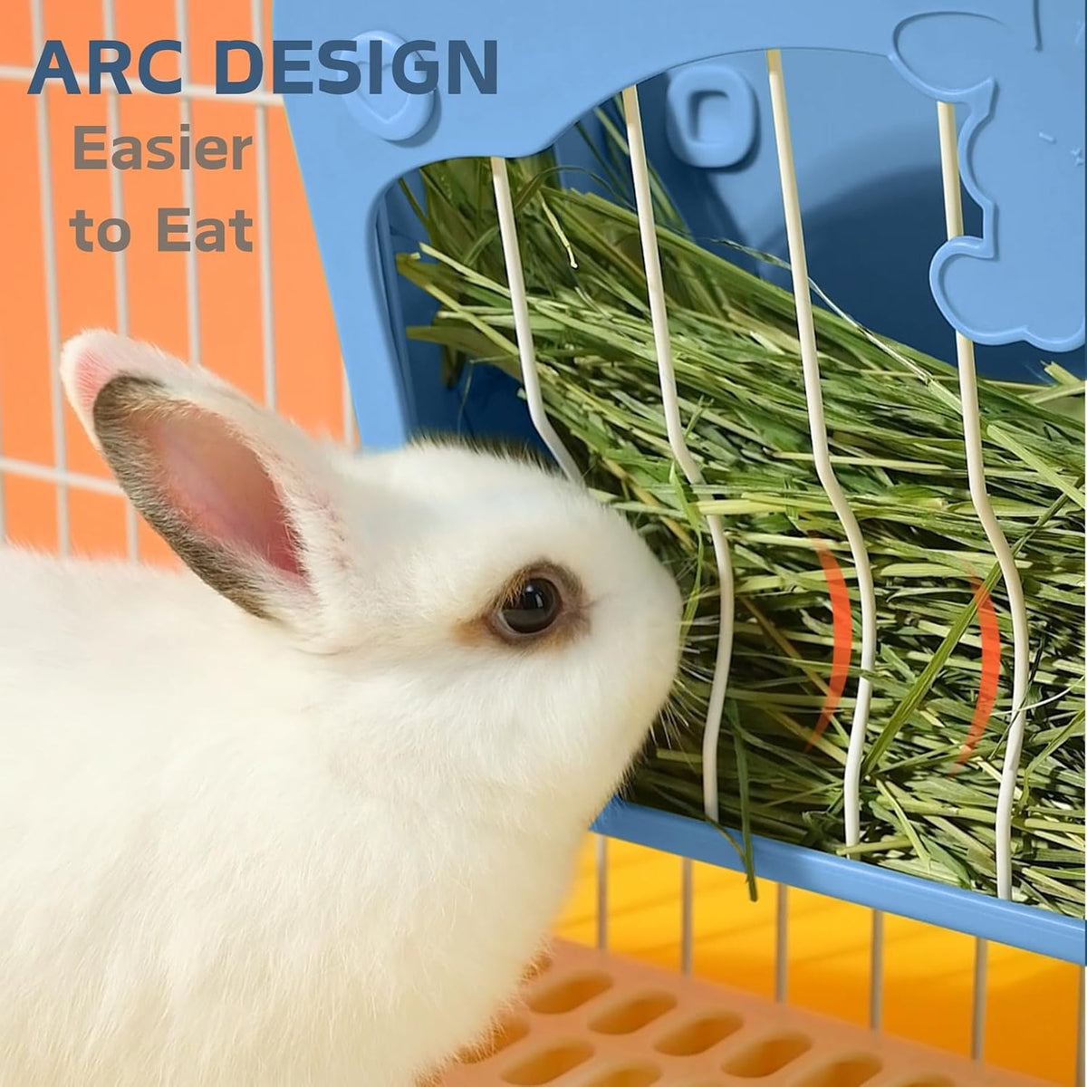Rabbit Hay Feeder, Hay Rack for Bunny Guinea Pig Chinchilla - Blue - image 4