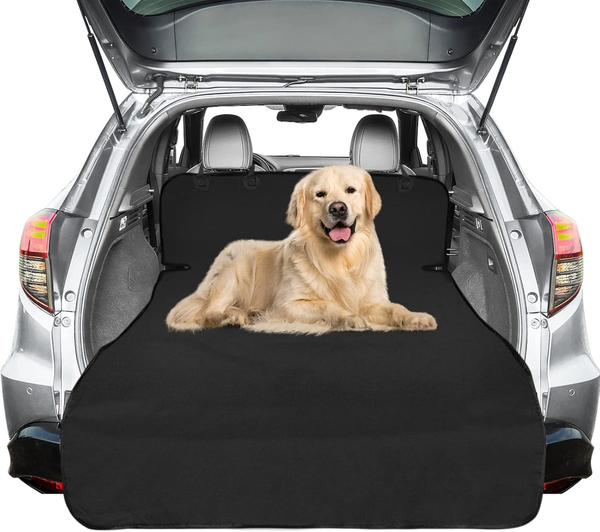 SUV Cargo Liner for Dogs - Trunk Cover with Side Walls for Compact SUV – Essentials for Dogs - Black, No Side Flaps / Large (No Flaps) 90"