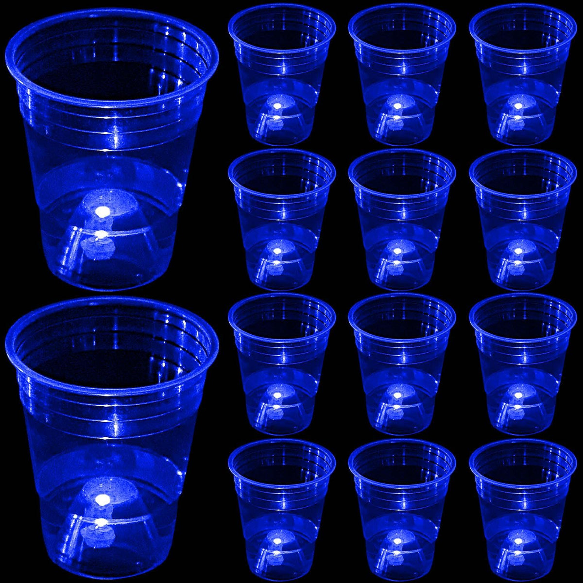 mishunyus 24-pack purple LED glow party cups, 16 oz plastic - view 8