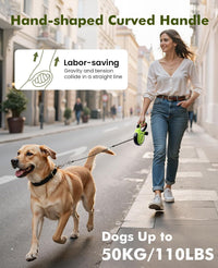 Pecute Heavy Duty Retractable Dog Leash 26ft for Large Dogs – Essentials for Dogs - Green / 26ft| up to 110 lbs| chew proof extender - image 3