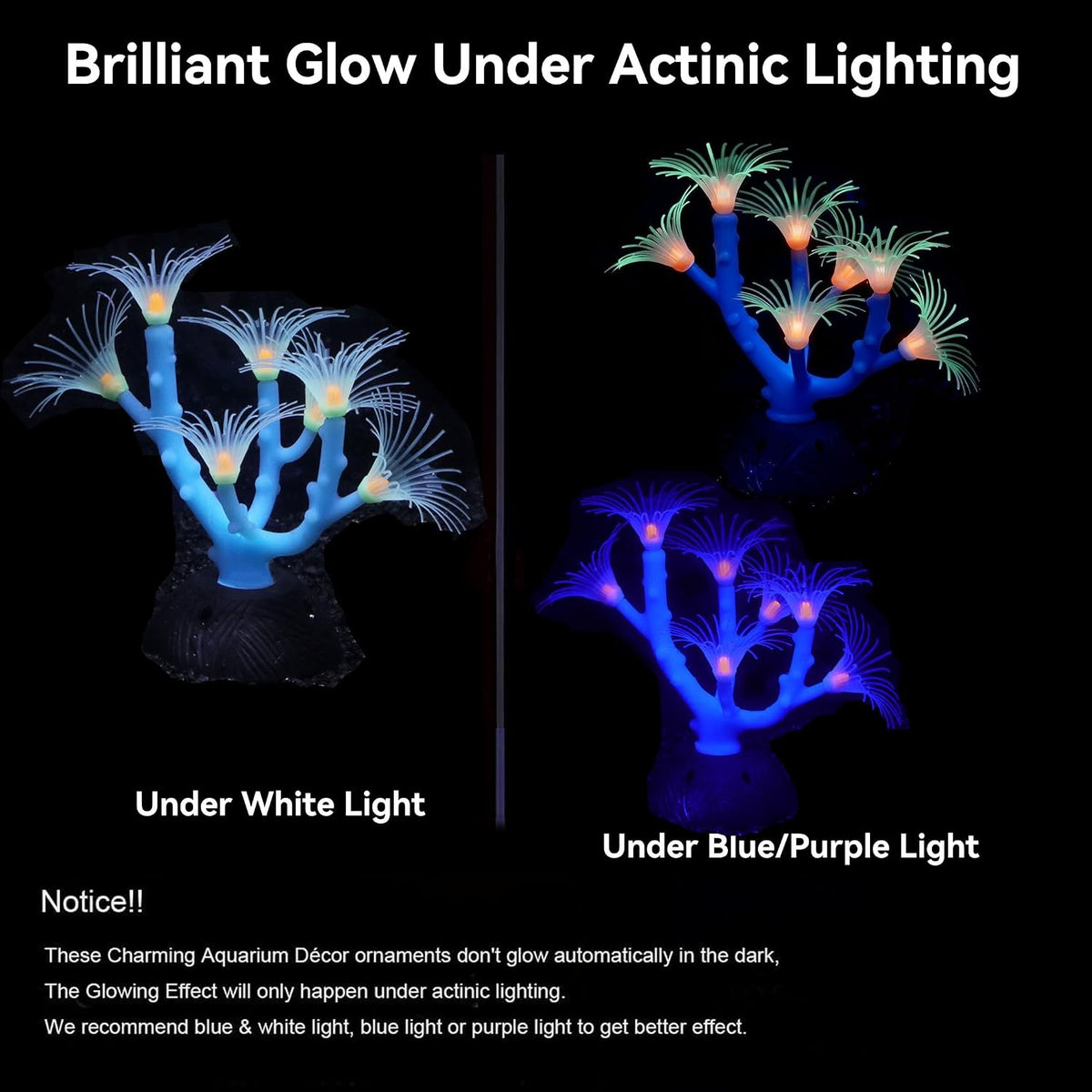 ZtohPyo Glow Fish Tank Decorations - Blue Tree Coral - image 3