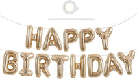 TONIFUL 16 Inch Black Happy Birthday Balloons Banner Decorations - Champagne Gold