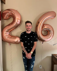 Navy Blue 1 Balloon, Number Balloon 40 Inch - Rosegold / Number 16 - image 4