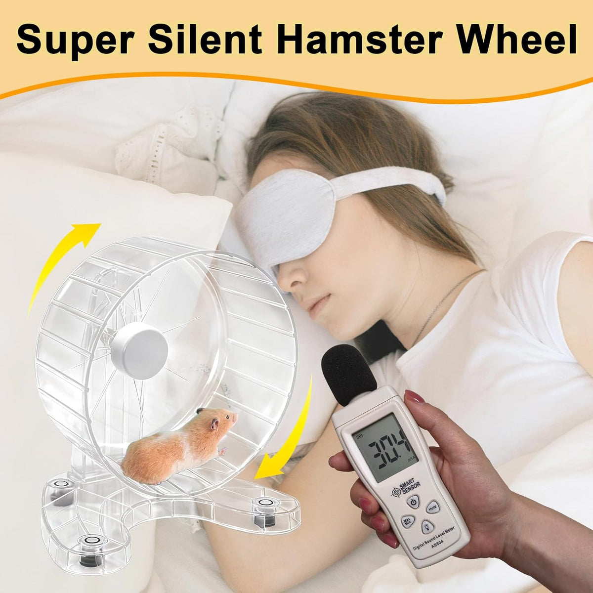 Hamster Wheel, 8.7" Super-Silent Exercise Wheels - Transparent / Small - image 2
