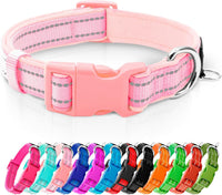 Reflective Dog Collar, Neoprene Padded Small Dog Collar, S - Medium (Pack of 1) / Pink
