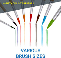 Kids painting set with 18 pots of washable paint in strips and 8 kids paint brushes - view 4