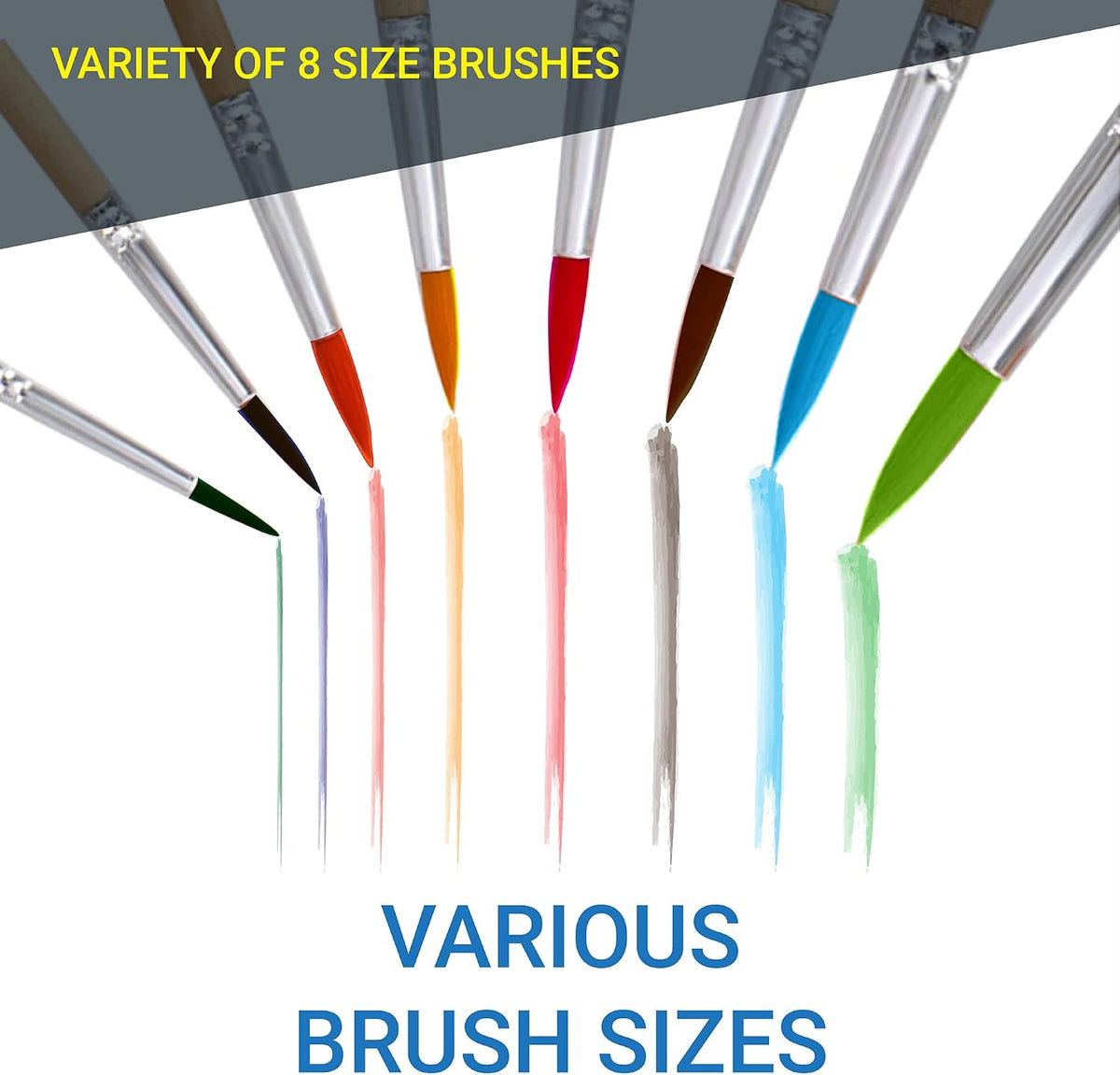 Kids painting set with 18 pots of washable paint in strips and 8 kids paint brushes - view 4