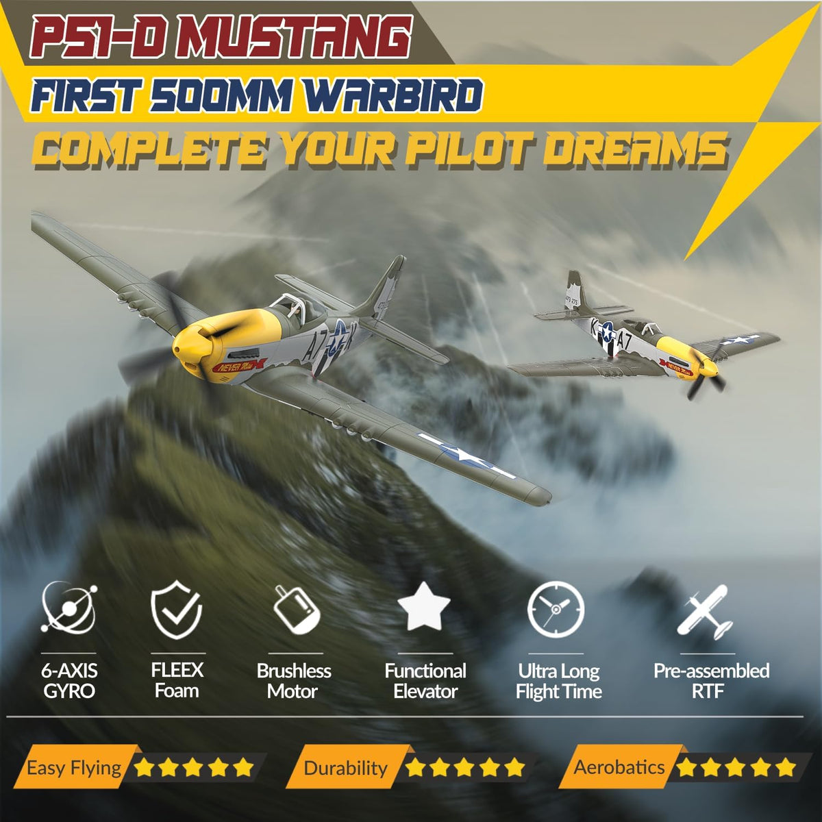 LEAMBE 4 Channel RC Plane, Ready to Fly Aerobatic Aircraft - Green / Extra Large - image 2