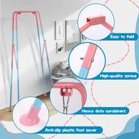 Foldable Toddler Swing Set for Indoor & Outdoor Use – Fun for Kids & Family - Pink - image 3