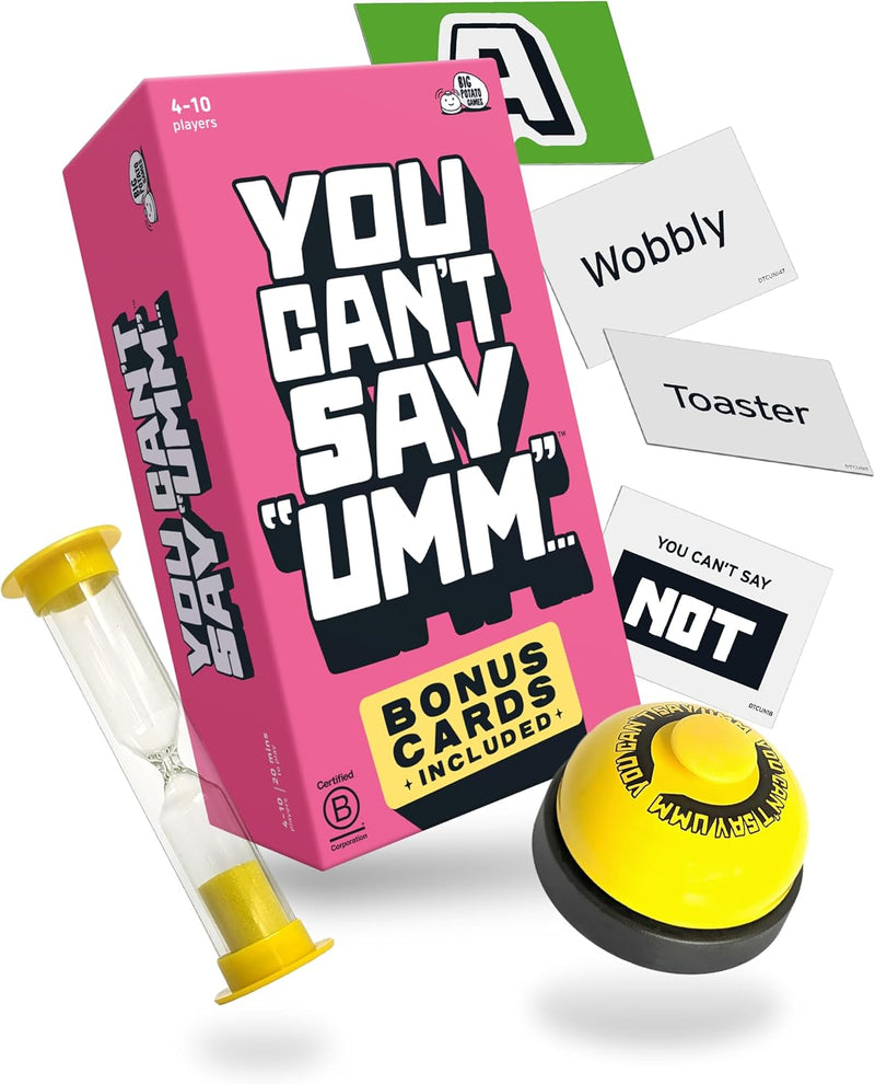 You Can't Say UMM: Fast Family Card Game for Game Night, Ages 8+ – Fun for Kids & Family - Original + bonus content