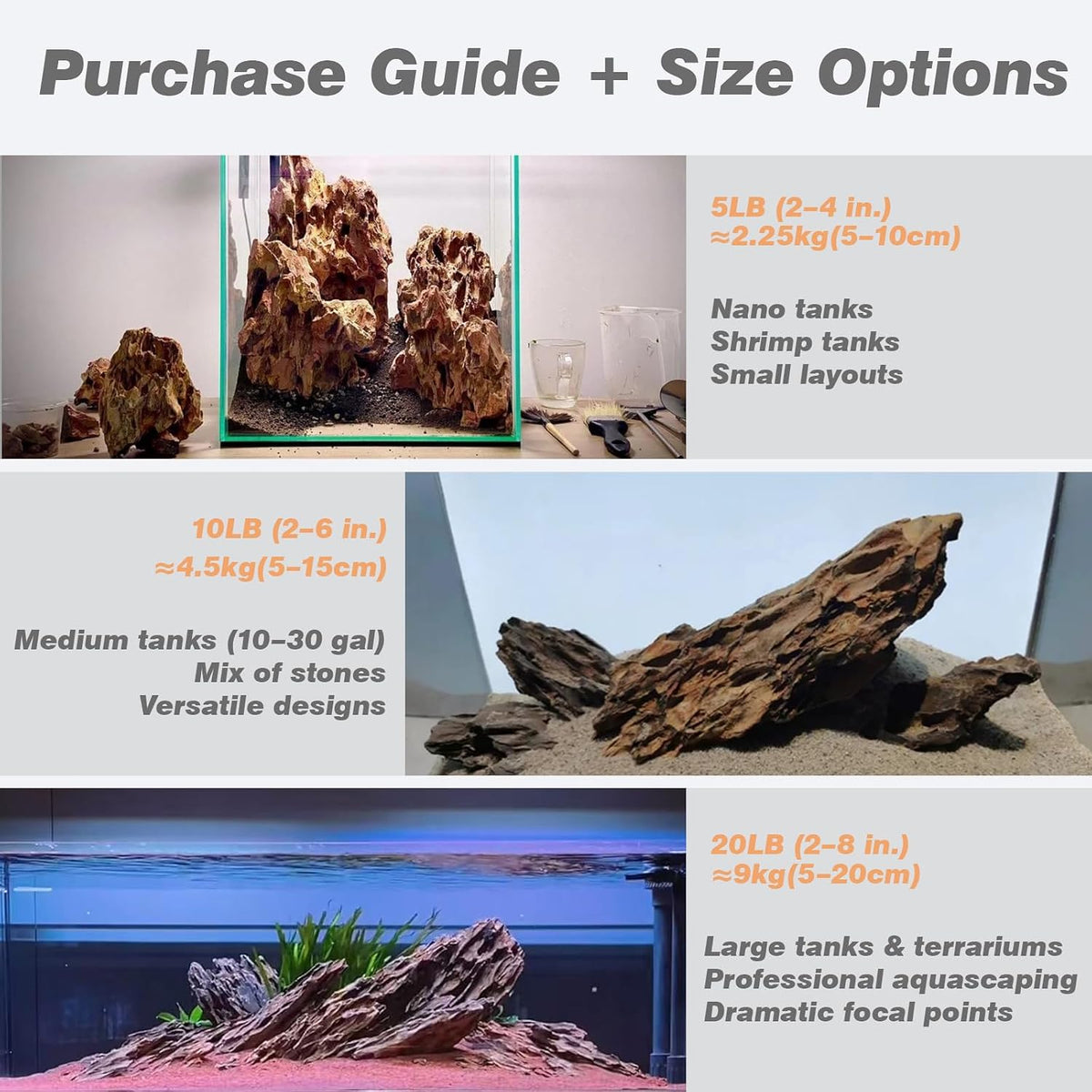 Aquarium Rock Dragon Stones 5lb Natural Rock for Fish Tank - 5LB(2-4 inches) - image 4