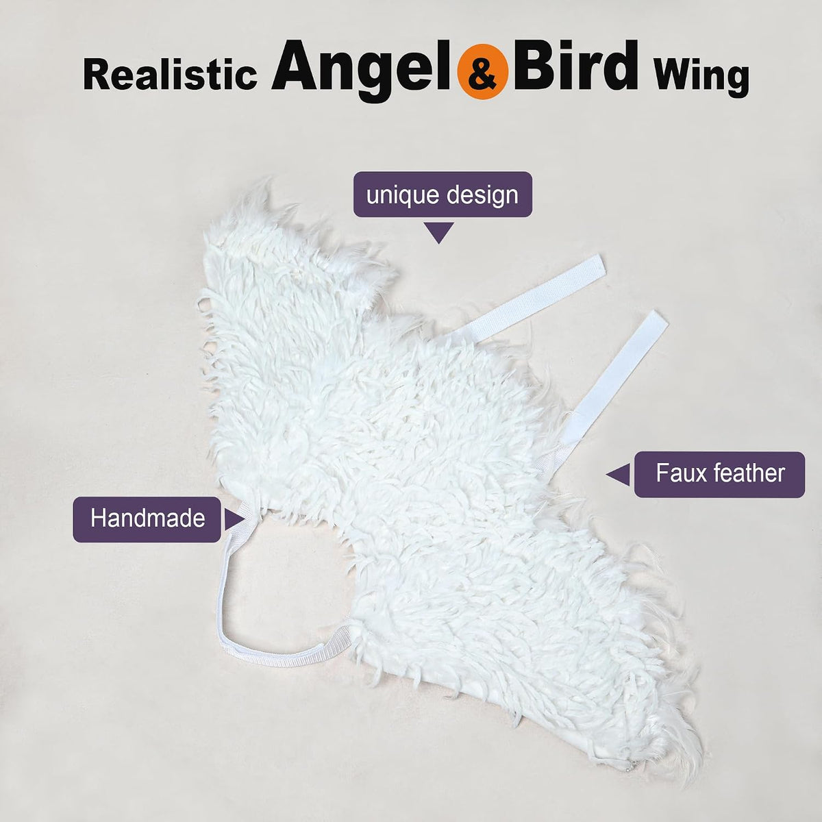Funny Pet Reindeer Moose Costumes for Dog - White feather wing / Size M - image 3