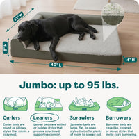 Furhaven Orthopedic Dog Bed for Large Dogs w/ Removable Bolsters - Jumbo / Dark Sage - image 3