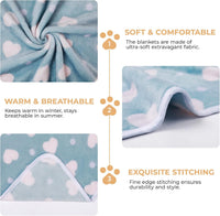 1 Pack 3 Blankets Super Soft Cute Dot Pattern Pet Blanket Flannel - Purple/Pink/Cyan / 23x16 inch (Pack of 3) - image 3