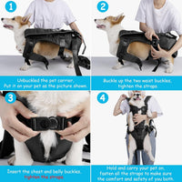 Pet Front Dog Carrier Backpacks, Adjustable Pet Backpack - Black / Large - image 4