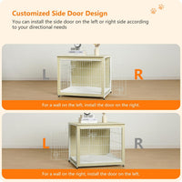 27" Dog Crate Furniture, Dog Kennel Indoor - White Oak / 32.5"L x 21.9"W x 25.6"H - image 4