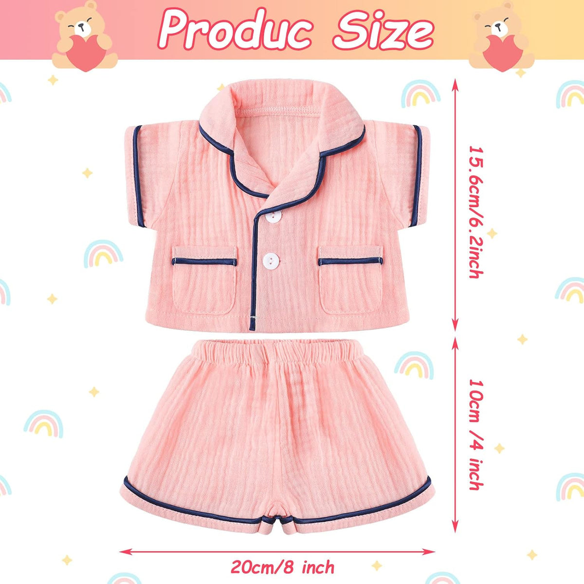 Hungdao Bear Pajamas Clothes for Make Your Own Animals - Pink - image 2