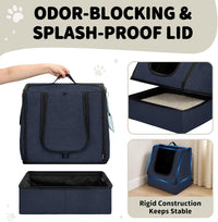 apollo walker Portable Cat Litter Box With Waterproof bag and Lid - Blue / Medium - image 3
