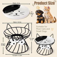 Sunnyray 4 Pcs Elevated Cat Bowls Raised Cat Food Bowl - Bow Tie / Black - image 2