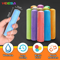 VEESA Washable Sidewalk Chalk for Kids, 10 Bright Colors - 1 Count (Pack of 52) - image 2