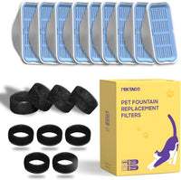 PEKTACO Cat Water Fountain Replacement Filters for 3.2L/108oz - 9 Filters+9 Sponges - image 4