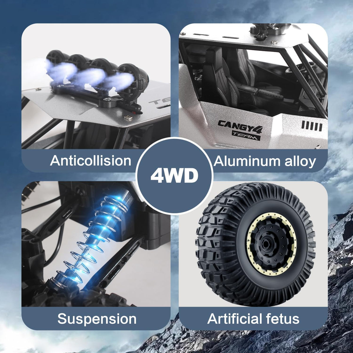 Jiakora RC Cars Remote Control Car 1:12 Off Road Truck - 4 Wheels Silver - image 2