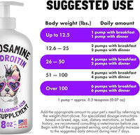 Liquid Glucosamine for Dogs Bacon Flavour with Chondroitin, MSM & Hyaluronic Acid K9 Supplement Hip and Joint Formula Advanced Mobility Joint Pain Relief Senior Advanced Supplement for All Breeds