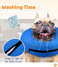 Supet Inflatable Dog Cone Collar Alternative After Surgery, Dog Neck Donut Collar Recovery E Collar to Stop Licking, Soft Dog Cone for Medium Large Dogs