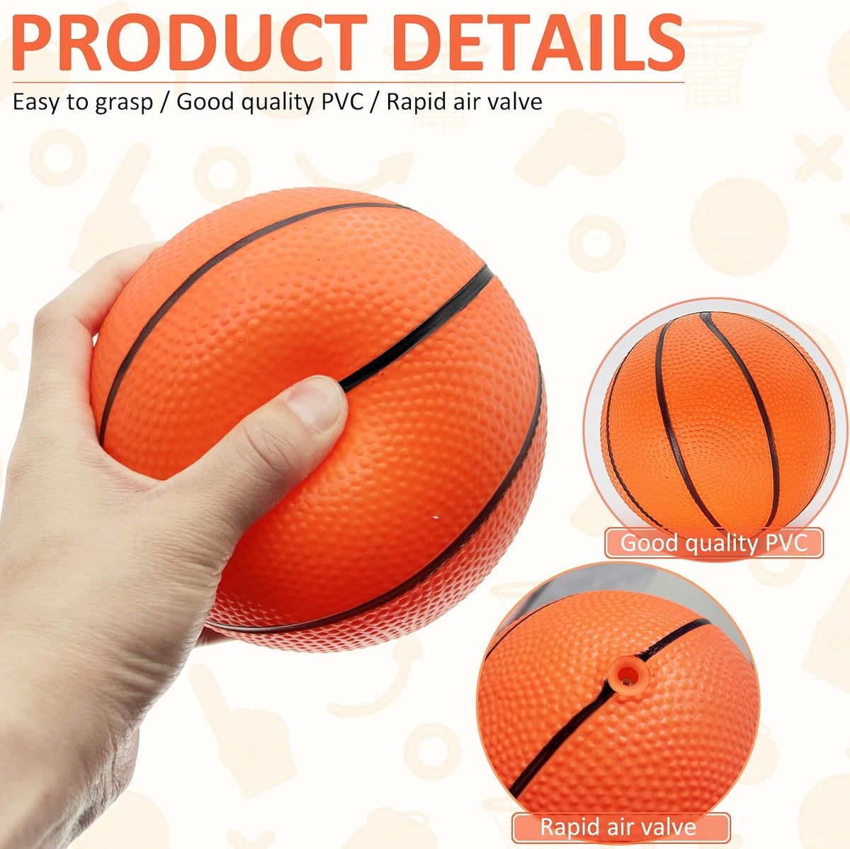 Oleitodh 42 piece colorful 5 inch mini basketball balls with air pump - view 13