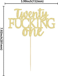 Gyufise black glitter 21st birthday cake topper on a food-grade pick - view 7