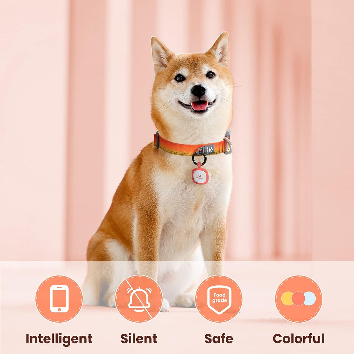 Pawaii Dog ID Tag, Silent Silicone QR Code Tag, Scan Alerts - Bright Red - image 2