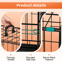 FDW, 48" Foldable Metal Dog Crate, Cage for XL Dogs - Black / 24 Inch Double Door - image 4