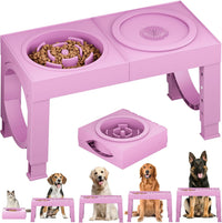 XIAZ Elevated Dog Bowls Large Breed Raised Dogs Bowl Stand - C-Pink / Premium