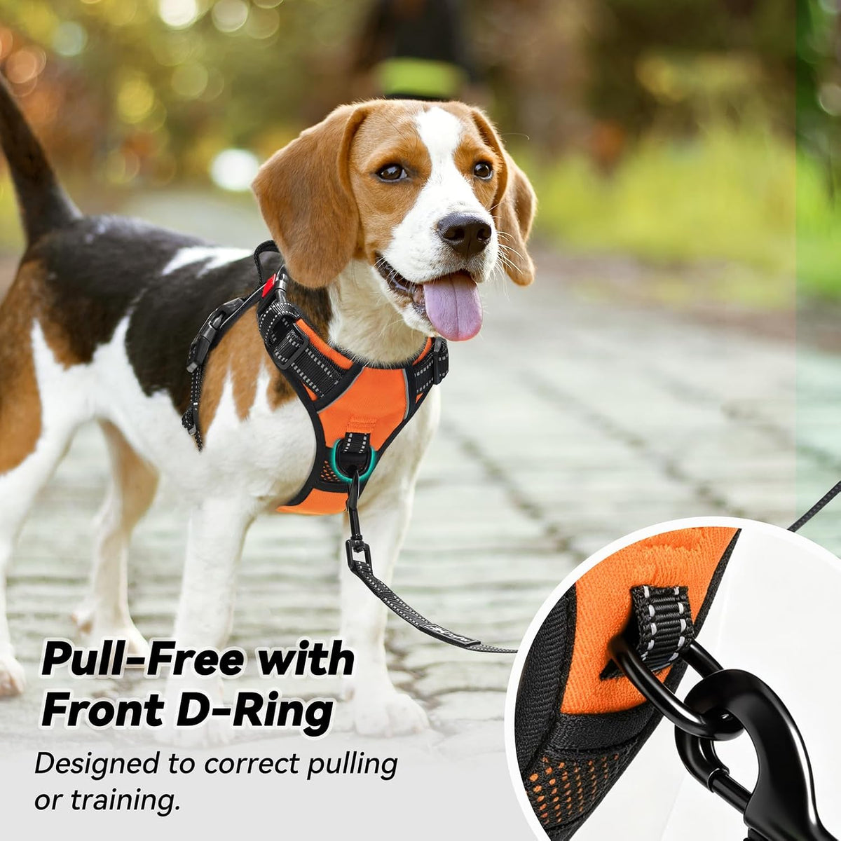 PoyPet No Pull Dog Harness Medium with Front Clip & Neck Release - XS / Orange - image 3