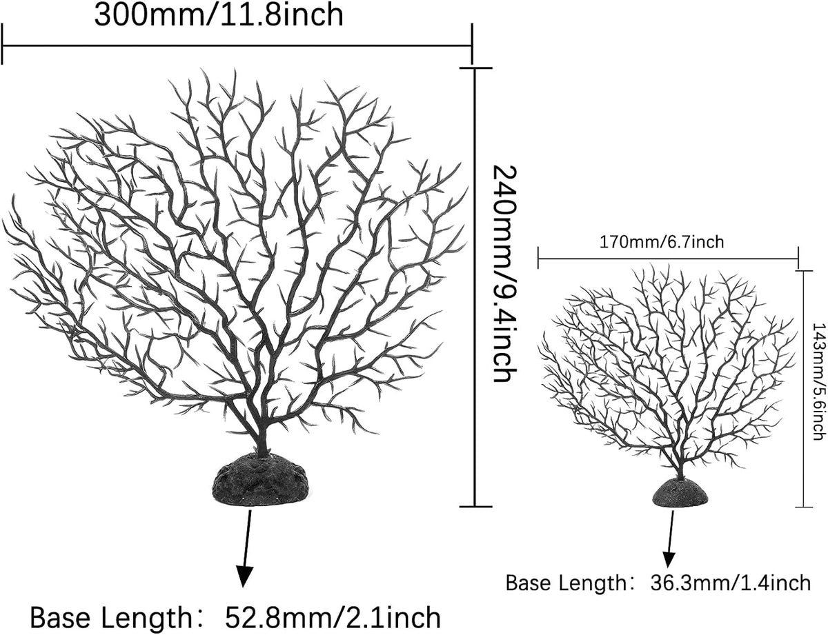 Piutouyar 2 Pcs Sea Fan Coral Decorations - Black - image 3