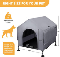 Dog House, 42” Large Dog Houses Outdoor Indoor Elevated Dog Cot Bed – Essentials for Dogs - 42 INCH Grey - image 4