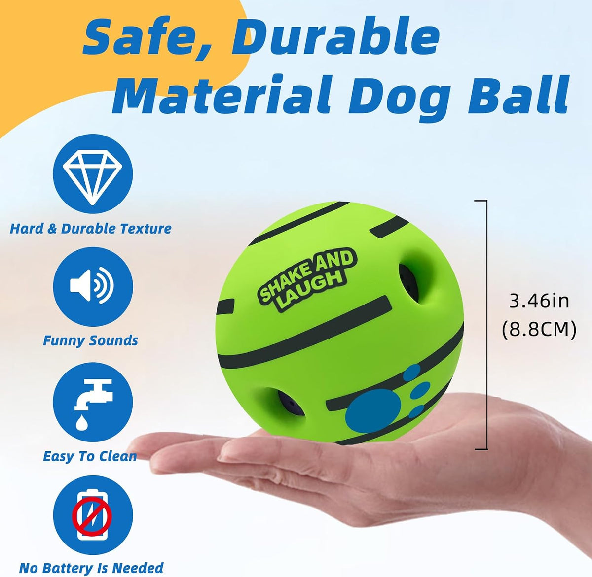 Dog Toys Ball, Interactive, M - Classic / M 3.46 in (8.8 cm) - image 2