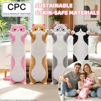 Cute Long Cat Plush Body Pillow, Soft Stuffed Animals 19.7 Inch – Fun for Kids & Family - Pink / 59 inches - image 2