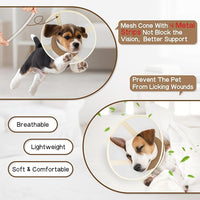 Soft Dog Cone Collar to Stop Licking-Adjustable Comfortable Mesh Recovery Cone After Surgery for Small or Miniature Dogs, Alternative to Plastic Elizabethan Collars for Neuter Incision Care (Brown,L)