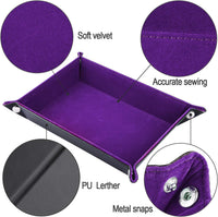 SIQUK Double Sided Dice Tray Folding Rectangle Dice Holder – Fun for Kids & Family - Dark Violet - image 2
