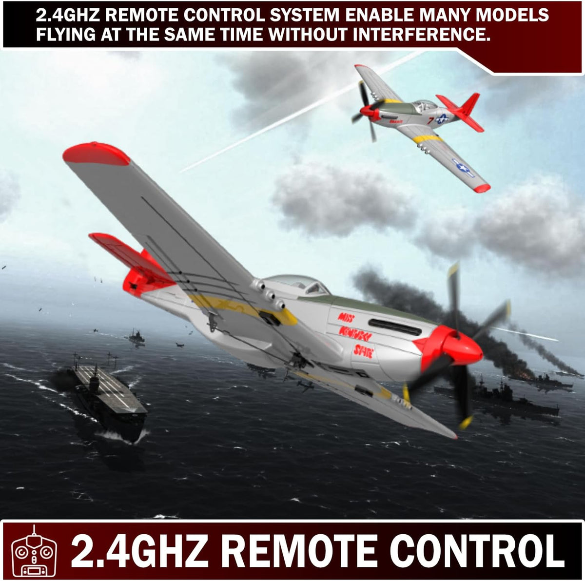 LEAMBE 4 Channel RC Plane, Ready to Fly Aerobatic Aircraft - White / Large - image 4