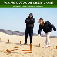 SunNordic rubber wood Kubb yard game set with king, blocks, batons and canvas carry bag - view 16