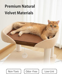 37.5" Cat Tree Tower for Large & Senior Cats, Low-Step Design – Essentials for Cats - Cream 37.4'' - image 3