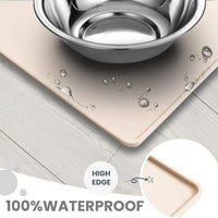Non-Slip Waterproof Pet Feeding Mat - Medium, 20 x 12 Inch / #08 Beige Solid - image 4