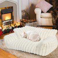 Cute Dog Couch for Medium Large Dogs, Dog Cat Couch Sofa - Small(24x18x10") / White