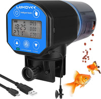 Lukovee Automatic Fish Feeder, Feeding Time Display, USB - B- Plus Temperature Measure Function
