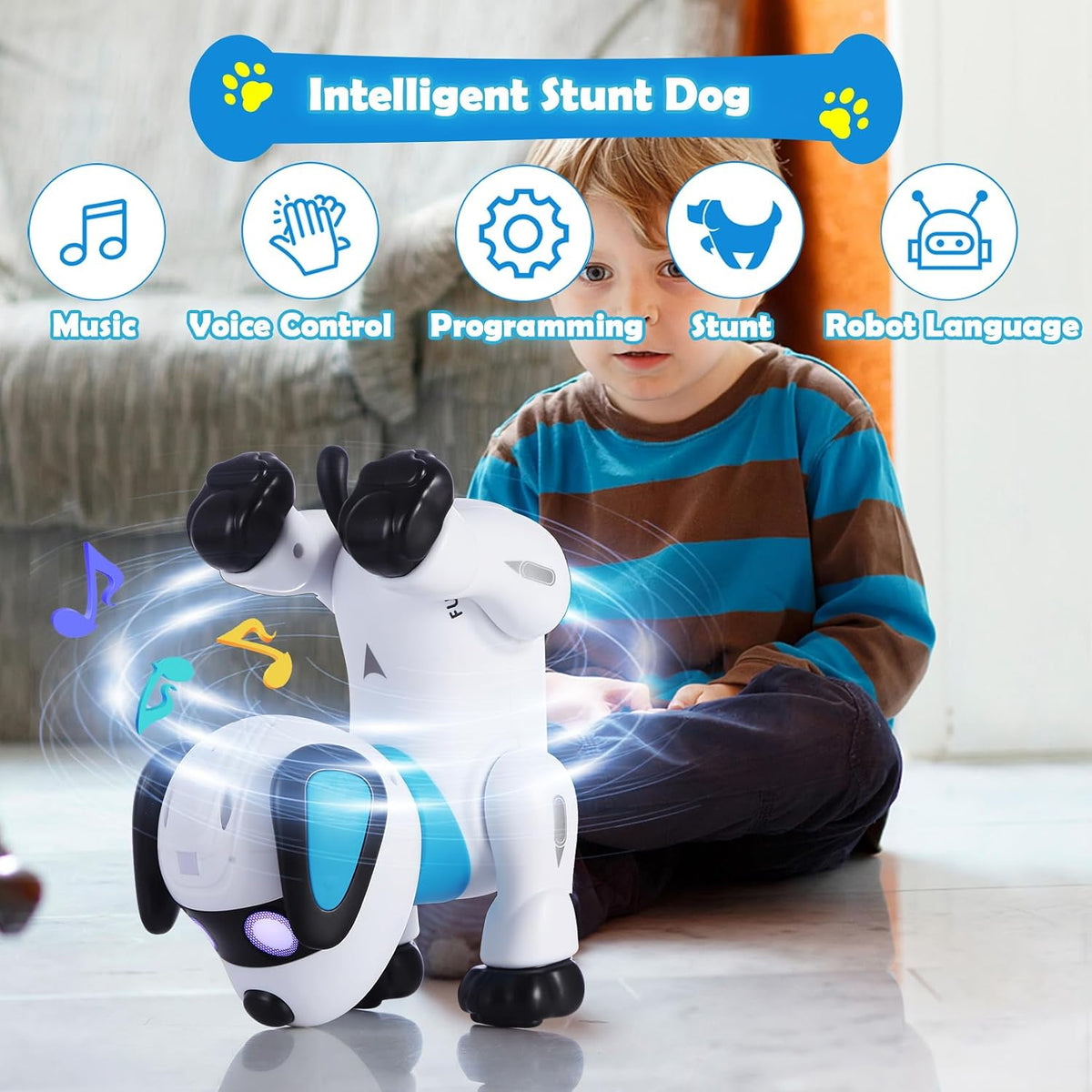 yiman Remote Control Robot Dog Toy - Blue - image 3
