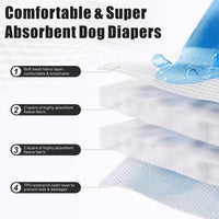 Idepet Female Dog Diapers with Suspender Detachable - 3 Pcs Black / M - image 4