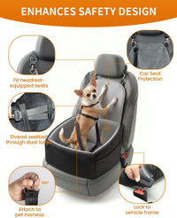Dog Booster Car Seat with Extend Backrest for Small Medium Pet – Essentials for Dogs - Black&Grey / 18.5"l X 18.5"w X 22"h - image 3