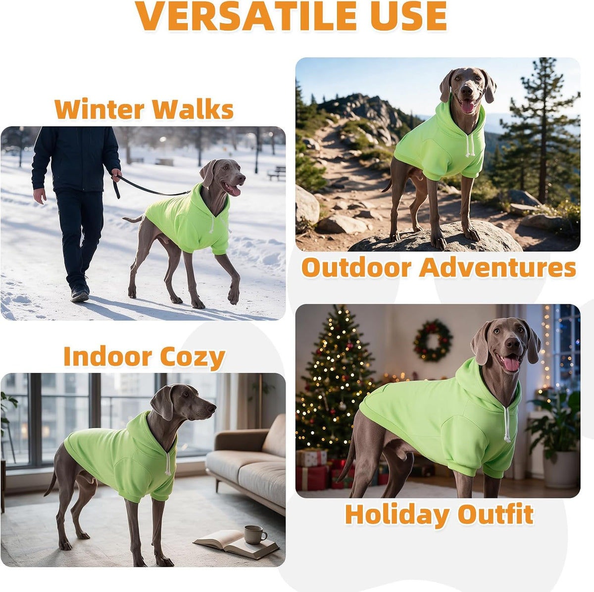 Dog Hoodie for Large Medium Small Dogs - Green / Small - image 2